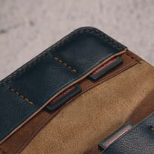 Handmade Memory Card Wallet - Saddle-stitched